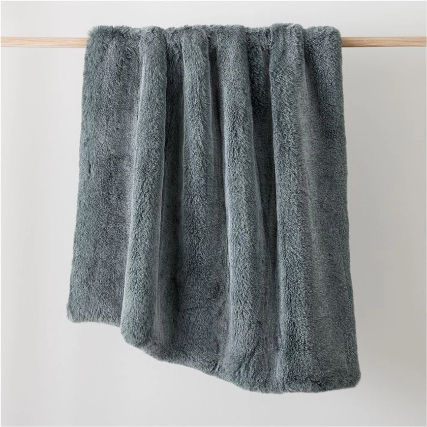 Faux Fur Chinchilla Throw