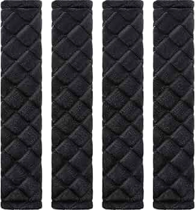 Tatuo 4 Pack Seat Belt Cover Extra Long Seat Belt Pads for Car Seatbelt Protector Soft Comfort Safe Belt Shoulder Strap Covers Harness Pads Helps Protect Your Neck and Shoulder(Black, 10.6 Inch)