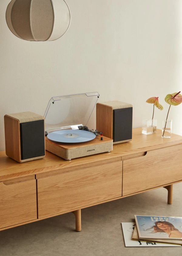 RECORD PLAYER PRO - Tourne-disque avec 2 haut-parleurs externes, Bluetooth et sortie RCA