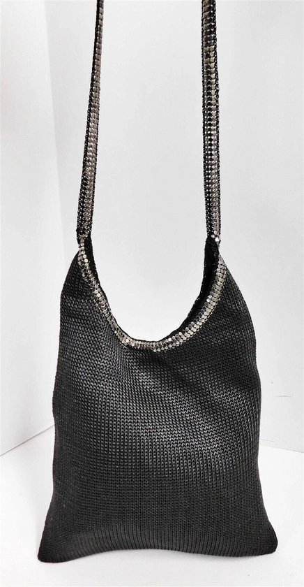 Nancy Bacich Black Silver Mesh Small Shoulder Bag