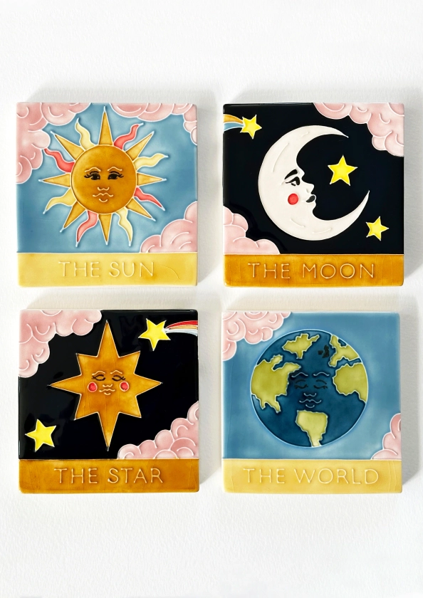 Tarot Ceramic Coaster Set