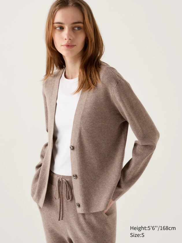 Cardigan en maille côtelée pour Femme | UNIQLO FR