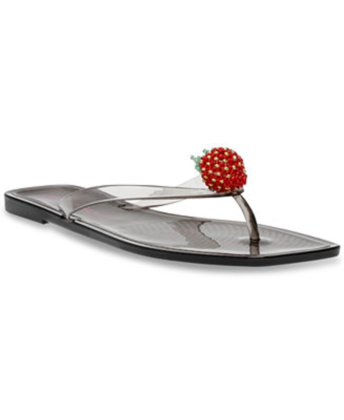 Betsey Johnson Women's Berry Novelty Jelly Flip Flop Sandals - Macy's