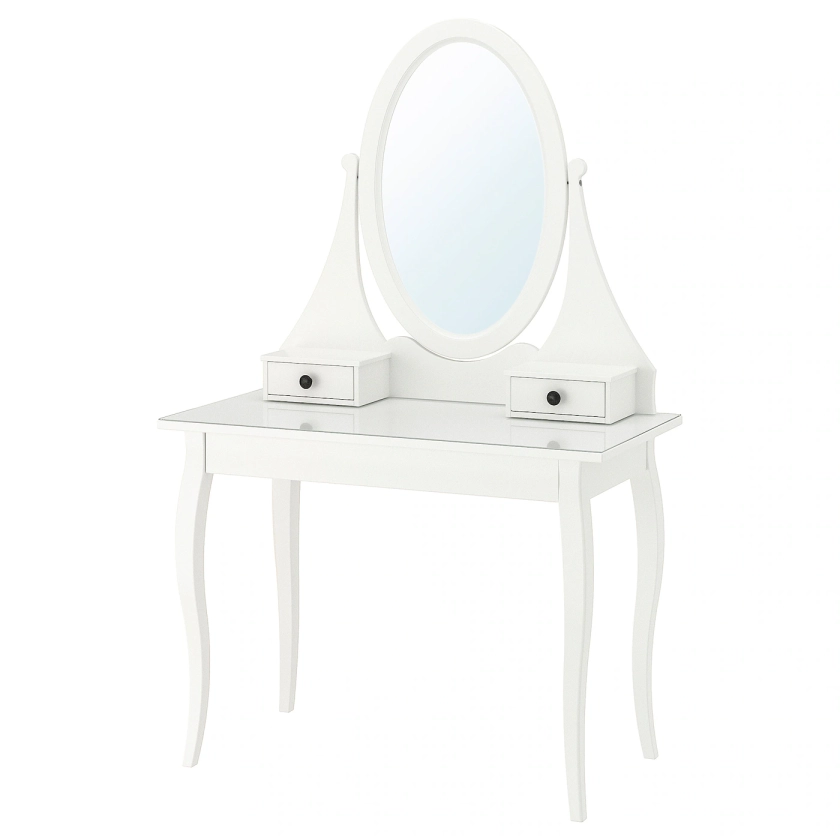 HEMNES Coiffeuse avec miroir - blanc 100x50 cm