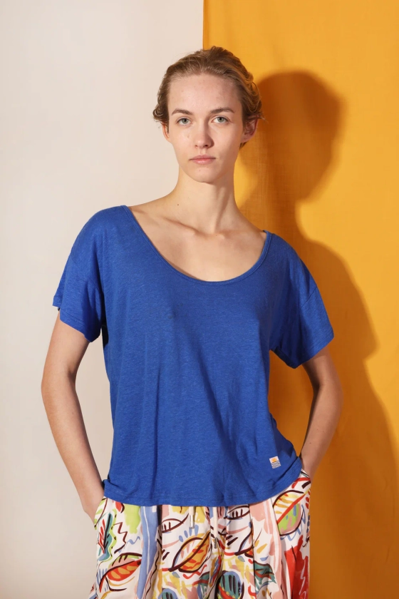 Square Cut Tee Cobalt