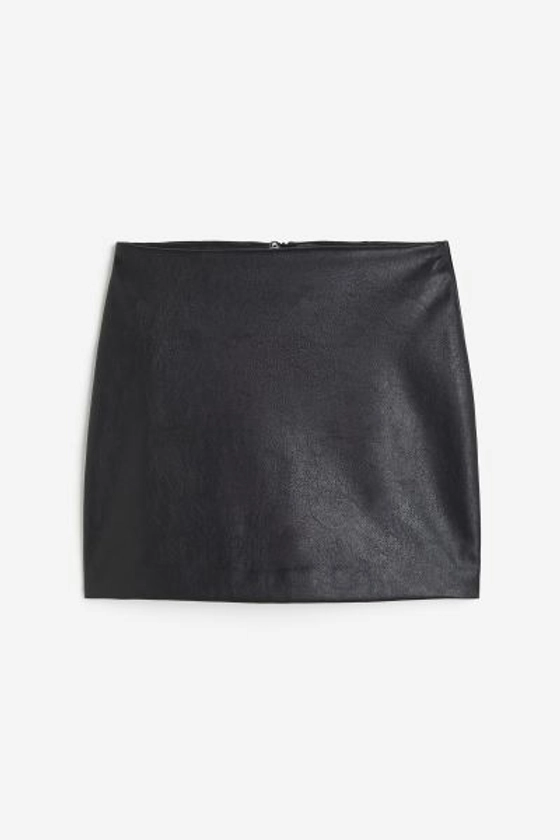 Minijupe - Noir/enduit - FEMME | H&M FR