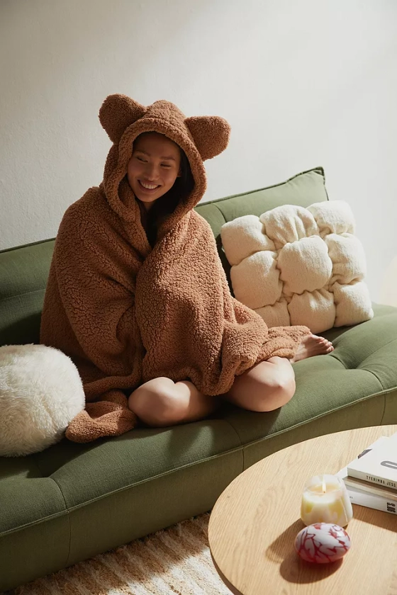 Brown Bear Ear Blanket