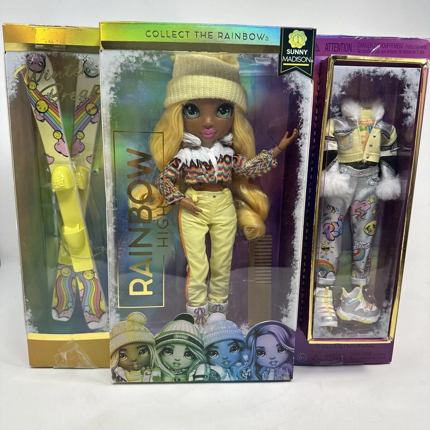 NEW RAINBOW HIGH WINTER BREAK SUNNY MADISON FASHION DOLL PLAYSET ACCESSORIES ETC