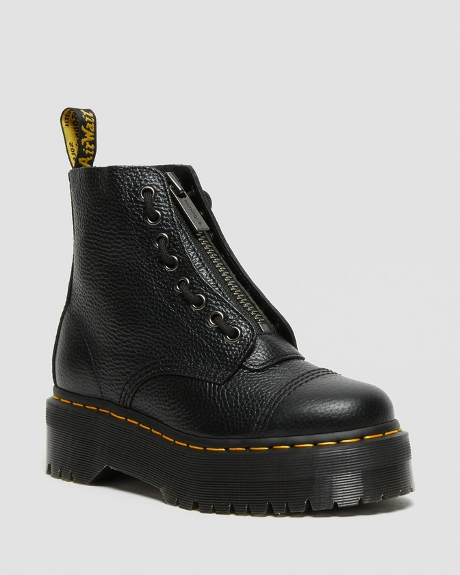Sinclair Milled Nappa Leather Platform Boots, Black | Dr. Martens
