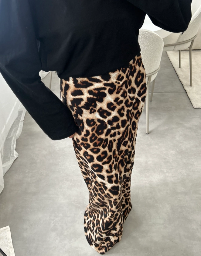 Jupe léopard taille haute