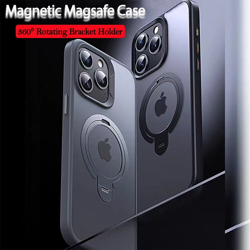 Magnetic Ring Stand Case For iPhone 13 14 15 16 Pro Max Magsafe Shockproof Cover