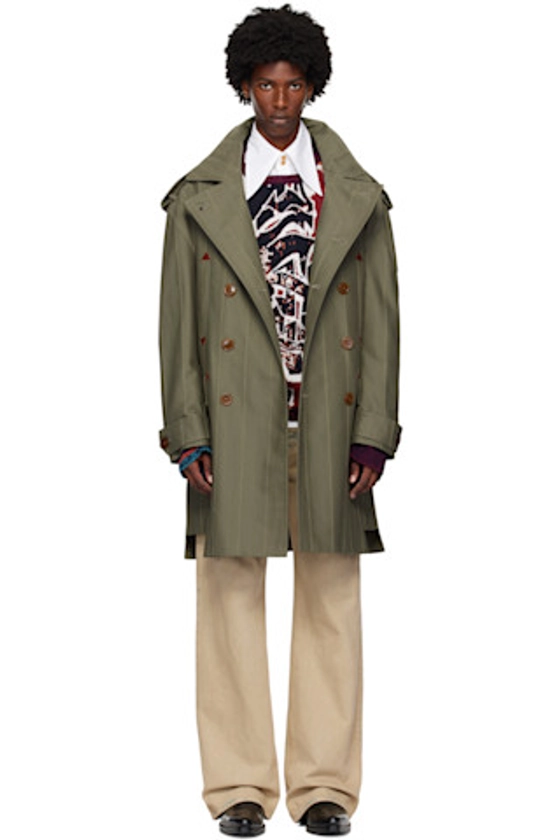 Vivienne Westwood - Green Stripped Trench Coat