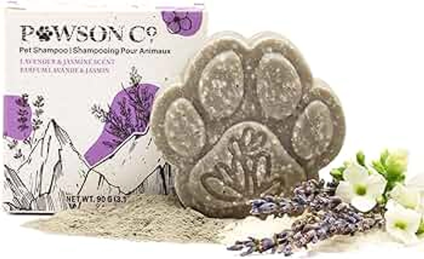 Pawson Dog Shampoo Bar - Natural Pet Shampoo with Rice Water and Aloe for Animals, Puppy Essentials, Jasmine and Lavender Scent