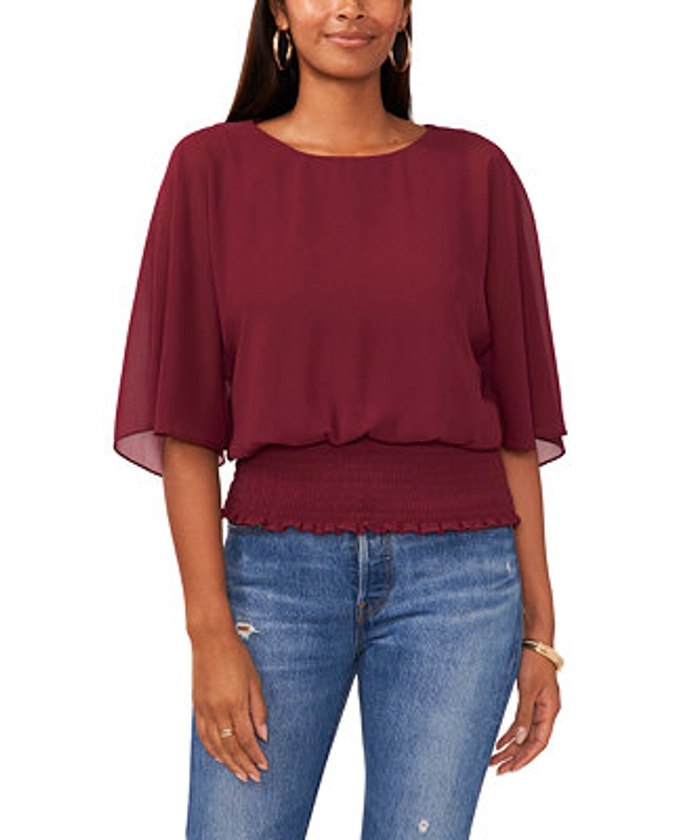 Sam & Jess Women's Smocked-Waist Top - Macy's 