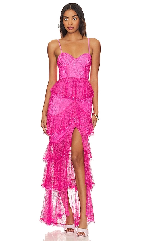MAJORELLE Zelda Fitz Gown in Pretty Pink | REVOLVE