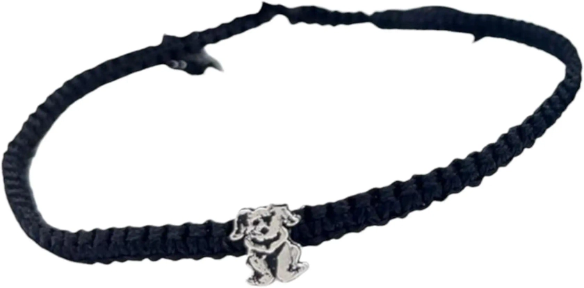 LBV 925 Sterling Silver Doggy charm in black thread with tewlve beads Single Anklet for Women/Girls Free Size Adjustable Comfortable : Amazon.in: Jewellery