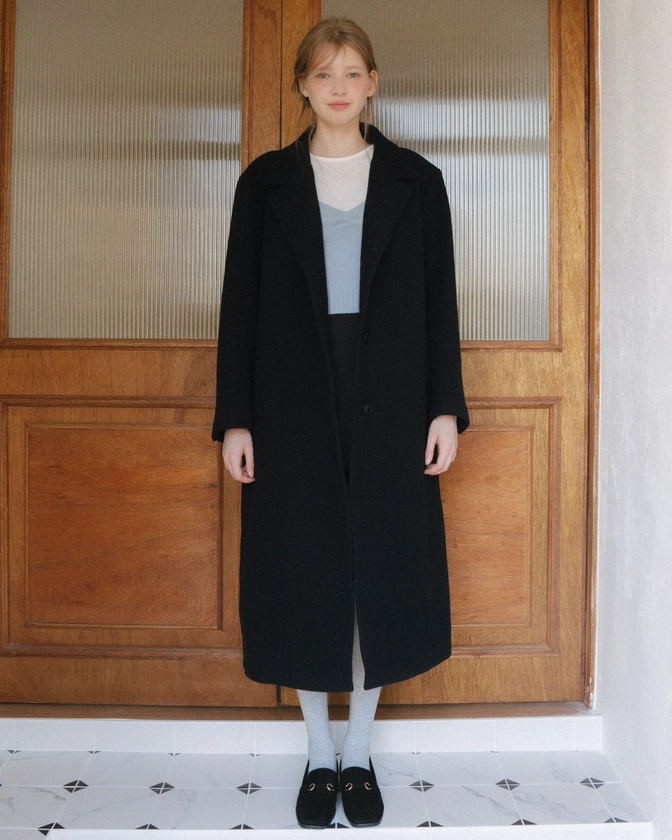 Wool Single Long Coat - lettera