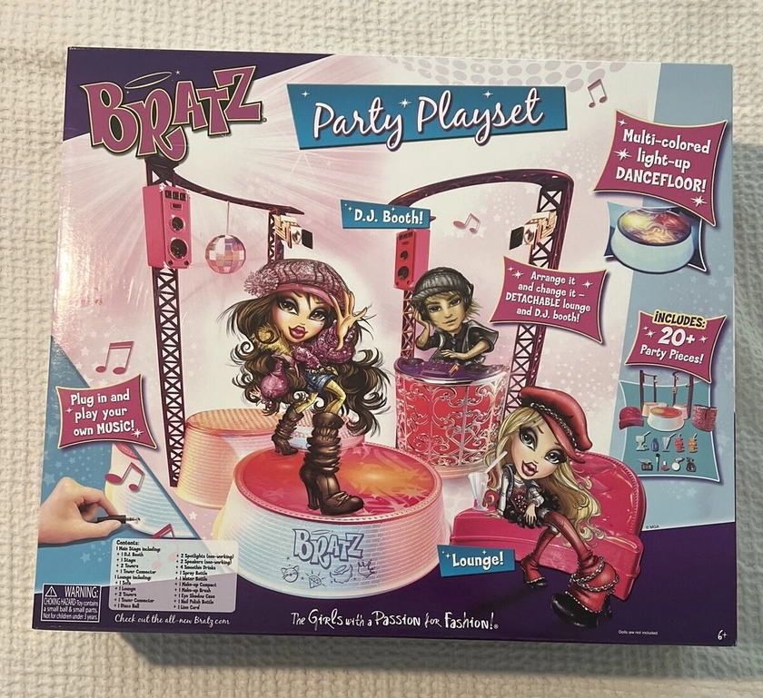 New BRATZ Party PLAY SET DJ Booth MULTI-COLOR Light-Up DANCE FLOOR.