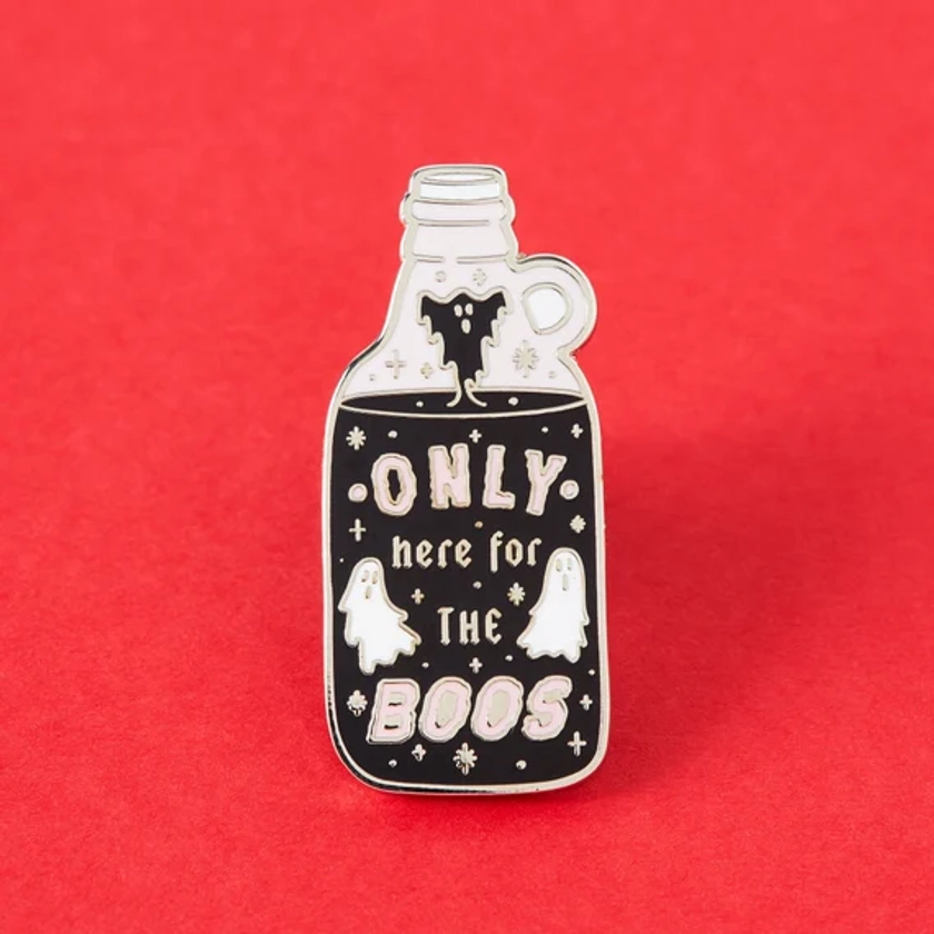 Only Here for the Boos Enamel Pin // Spoopy Halloween Lapel Pin Badge Brooch