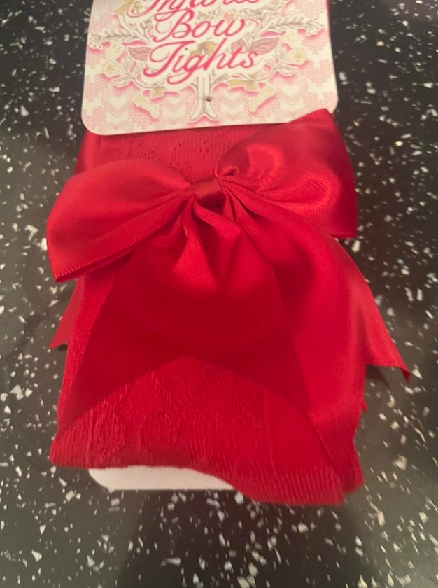 Red Heart Bow Baby Tights - Carrianne's Boutique