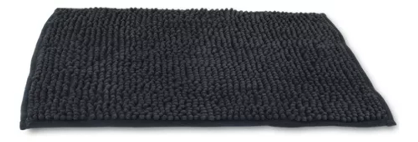 Alfombra Baño Microfibra Absorbente Ducha Suave Chenille Gris Oscuro Chenille