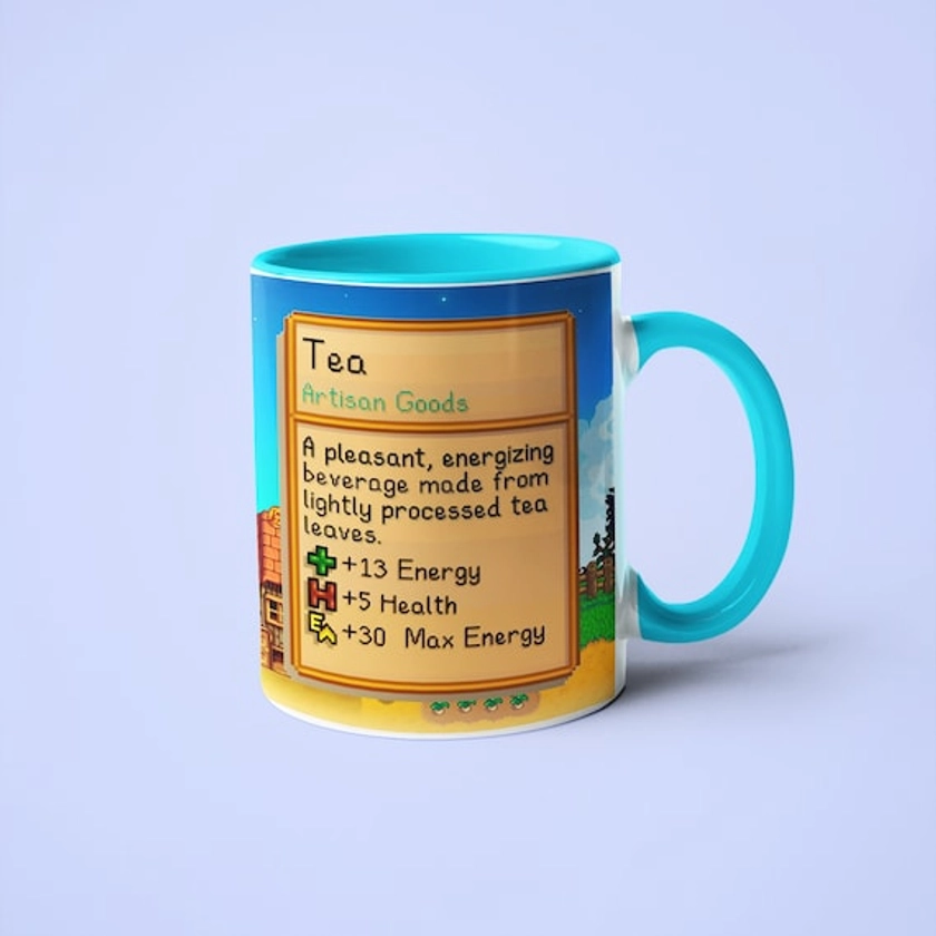Stardew Valley Mug, Stardew Valley Gift, Stardew Valley Farm Cup, Stardew Valley Tea Mug, Tea Stats Tea Cup For Stardew Valley Lover
