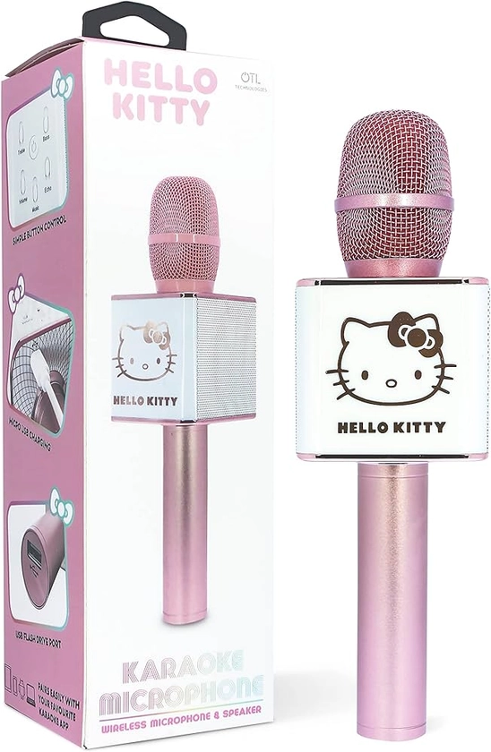 OTL Technologies HK0950 Hello Kitty Wireless Karaoke Microphone with Built-in Speaker in Rose Gold Pink : Amazon.co.uk: Musical Instruments & DJ