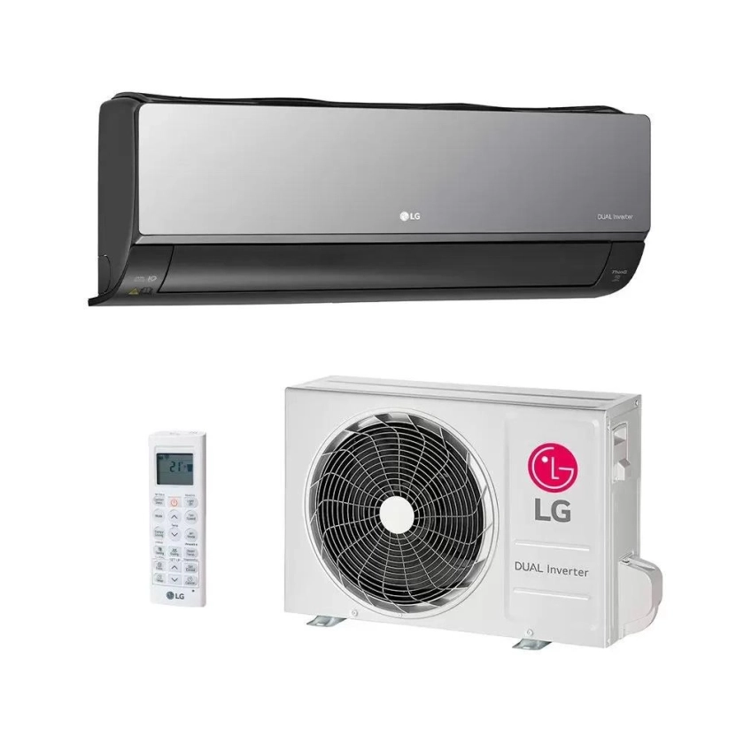 Ar Condicionado Split LG Hi Wall Inverter Voice Artcool + ai 24.000 BTU/h Frio Bifásico Cinza Escuro/Espelhado S3-Q24K2R1B - 220V em Promoção na Americanas