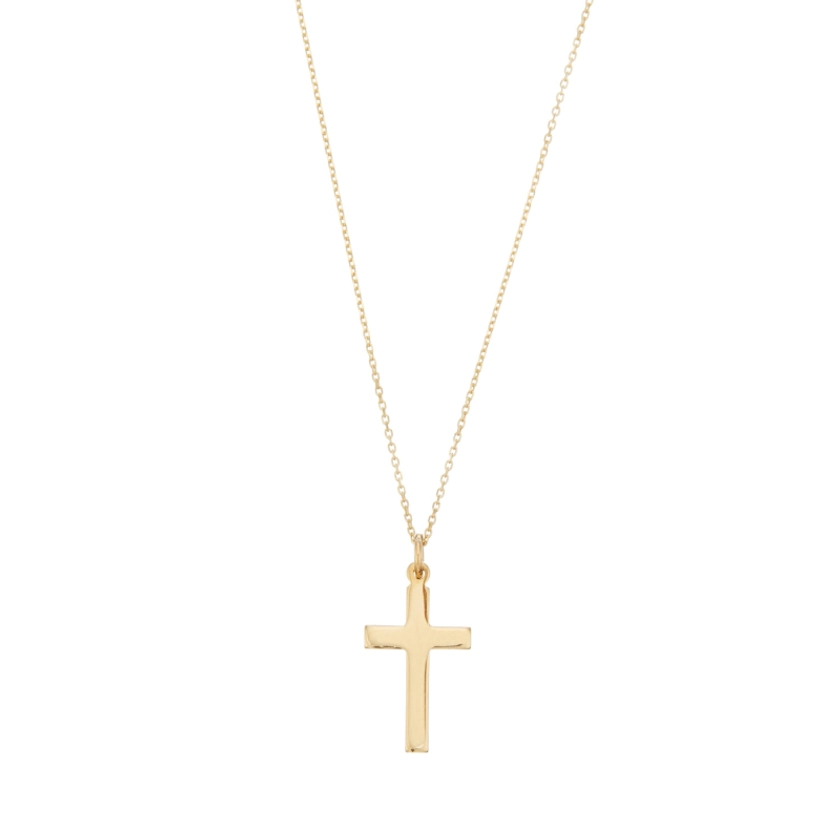 Solid Gold Cross Pendant Necklace