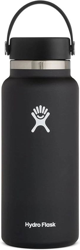 Hydro Flask Stainless Steel Wide Mouth Water Bottle with Flex Cap and Double-Wall Vacuum Insulation