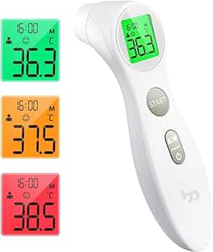 Thermomètre Frontal Bebe et Adultes, Thermometre Medical Numérique sans Contact pour la Fièvre, Thermomètre Infrarouge précis Instantané à l'opération Simple Blanc