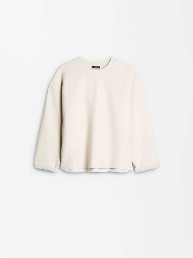 Sweatshirt Stitching Detail Ecru | Parfois