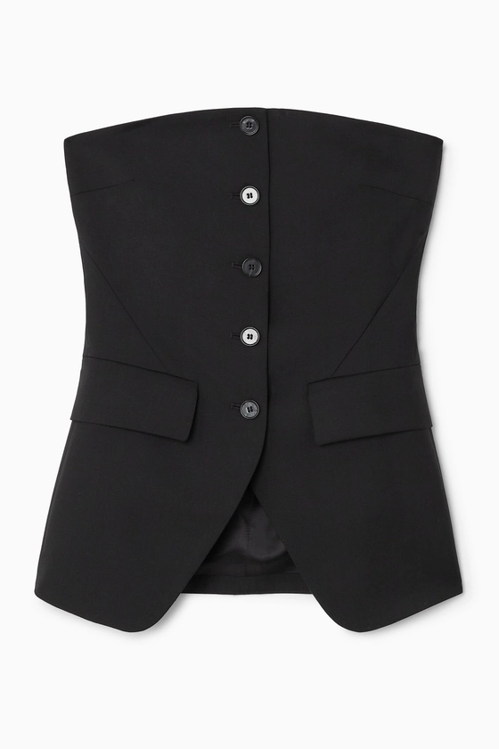 TAILORED WAISTCOAT BUSTIER - BLACK - COS