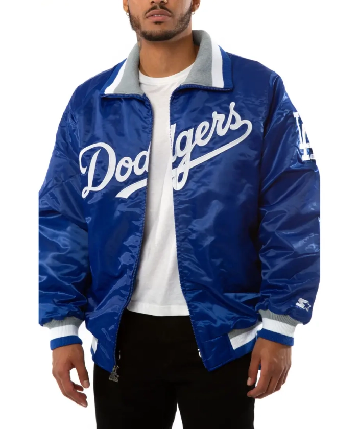 Mens 1980s Vintage Style Los Angeles Dodgers Jacket