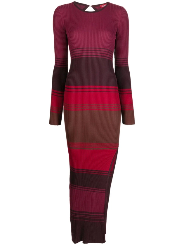 STAUD Edna Striped Knitted Midi Dress - Farfetch