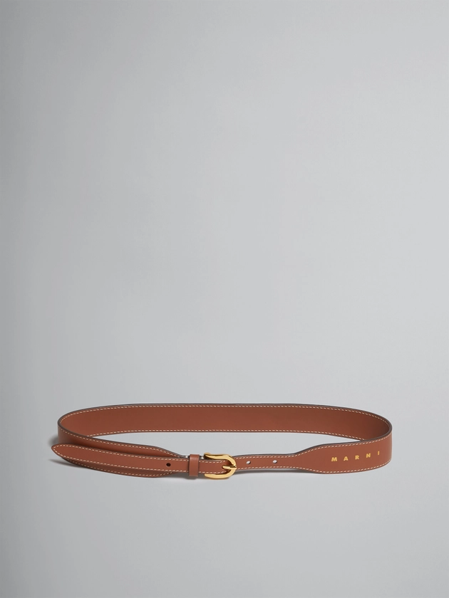 Brown leather belt