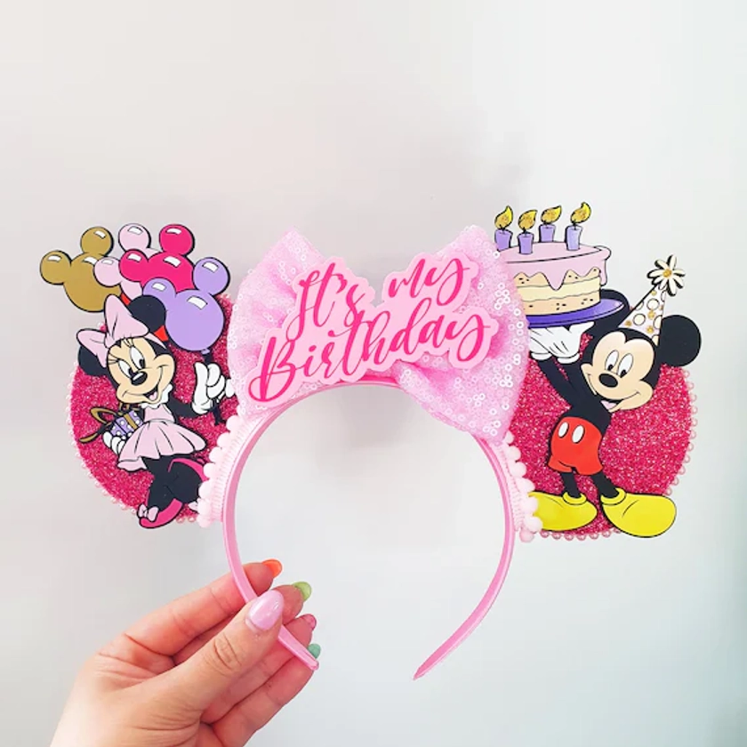 Happy Birthday It's My Birthday Mickey and Minnie Mouse Ears