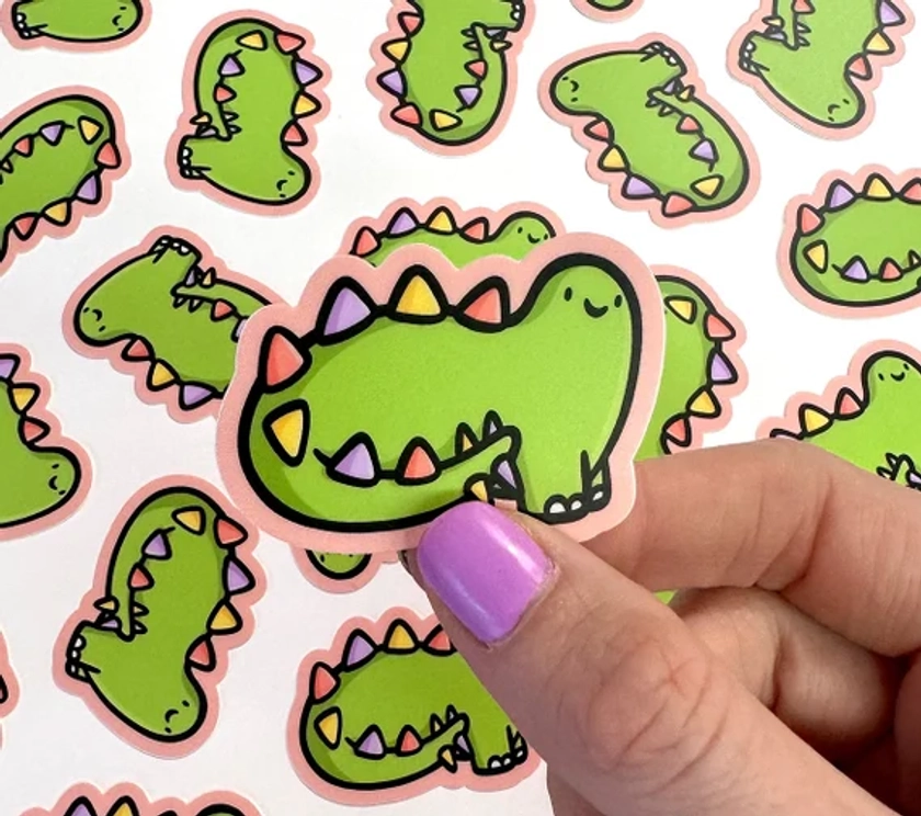 Mini Stegosaurus Vinyl Sticker | Waterproof Phone Sticker | Cute dinosaur sticker | Cute stegosaurus sticker | Cartoon dinosaur sticker