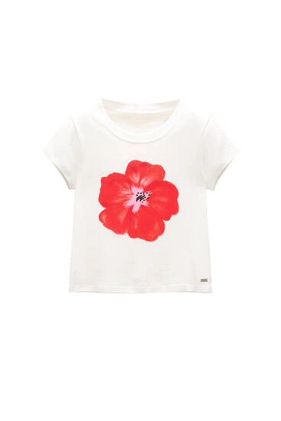 T-shirt manches courtes fleur - pull&bear