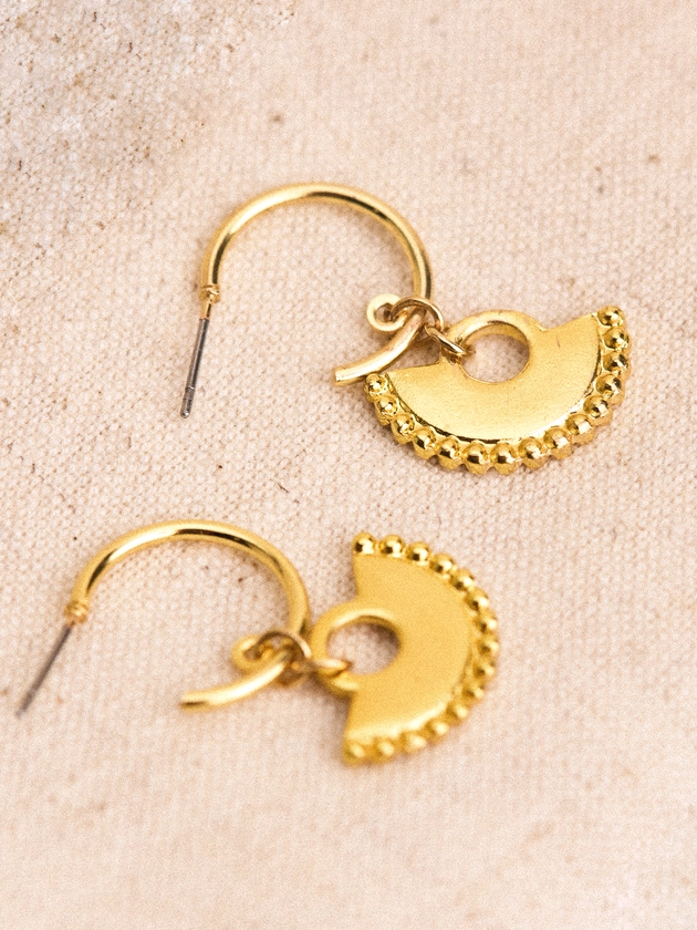 24K Gold Plated Hoop Fan Earrings | Apricot Clothing