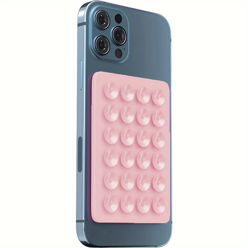New Phone Silicone Suction Cup Square Single Sided Phone Suction Cup Holder, Adhesive Adsorption Phone Case Holder, Silicone Phone Accessories For IPhone And Android, Hands Free Fidget Toy Mirror Shower Phone Holder, Vibrating Video And Selfie