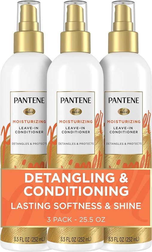 Pantene Conditioning Detangler Spray, Nutrient Boost, Pro-V Repair and Protect for Damaged Hair, 8.5 oz, 3 Count