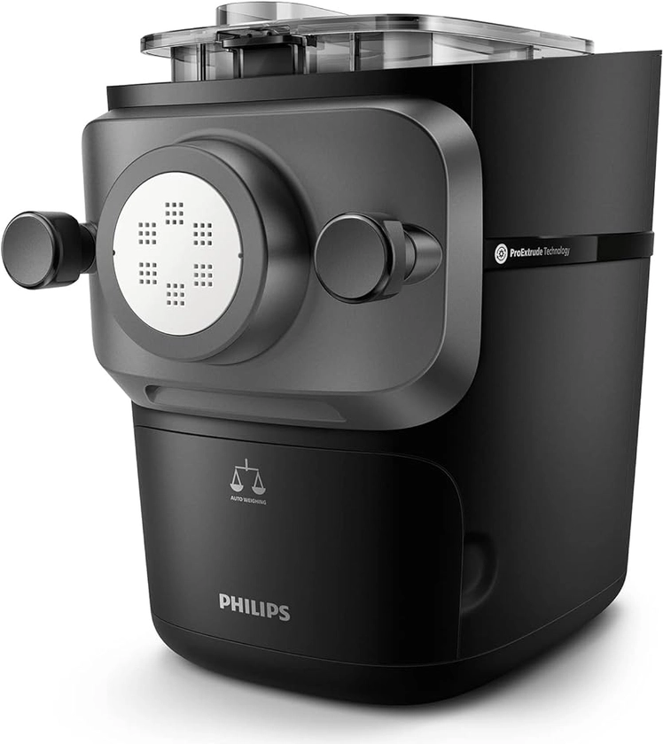 Philips Machine À Pâtes Series 7000 - Technologie ProExtrude, Pesée Automatique, Entièrement Automatique, 8 Disques De Mise En Forme, Noir (HR2665/93)
