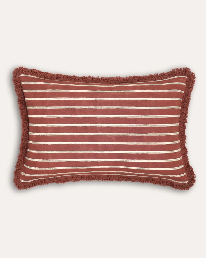 Edo Stripe Cushion - Red