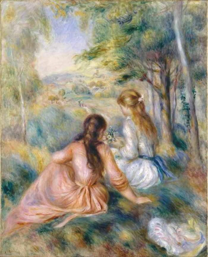 A Colheita de Flores (1888) de Pierre-Auguste Renoir | Tela para Quadro na Santhatela