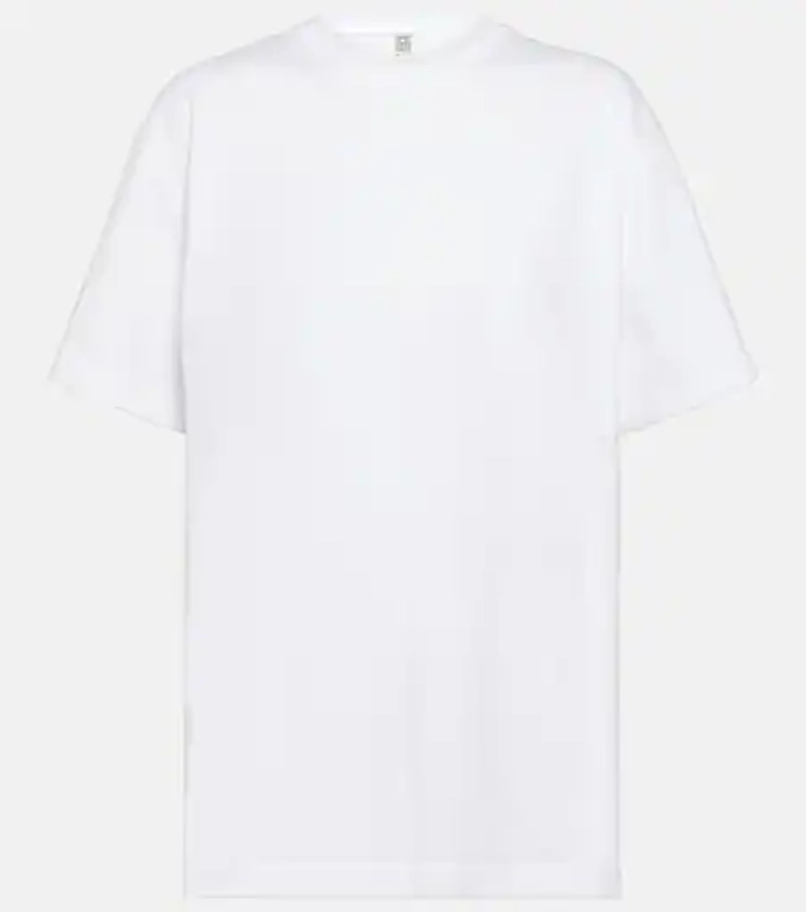 Oversized cotton jersey T-shirt in white - Toteme | Mytheresa