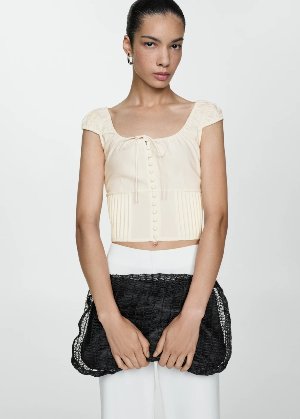 Cropped top met knopen - Dames | MANGO Nederland