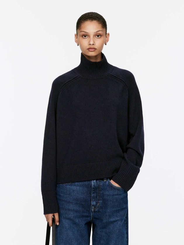 Pull en laine à col roulé - Vert kaki - Turtleneck - ARKET FR