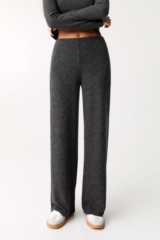 Pantalon large en maille - pull&bear