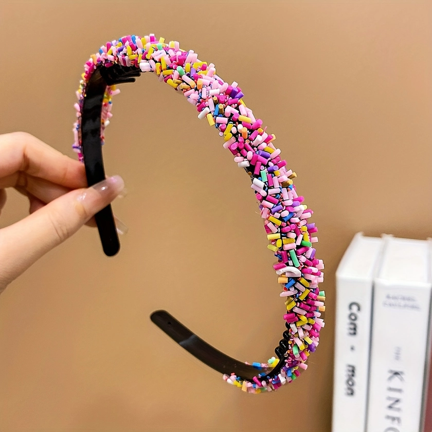 1pc Girls Hair Accessory, Colorful Non-slip Princess Headband, Holiday Gift